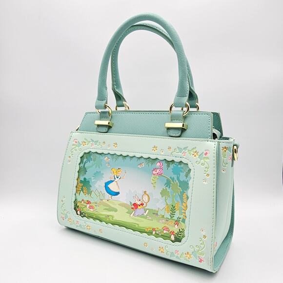 Loungefly Disney Alice in Wonderland Scenic Green Crossbody Handbag Purse Bag - Picture 5 of 9